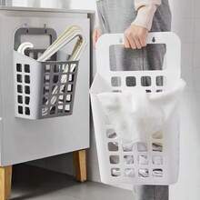 Cesto de ropa sucia plegable montado en la pared para una fácil organización del hogar y ahorro de espacio, cesto de lavandería ultra compacto y plegable con soporte de pared, ideal para baños pequeños, dormitorios, cuartos de lavado y armarios, mantiene la ropa sucia organizada y fuera de la vista, solución de lavandería de acceso rápido colgada en la pared para uso diario - Multicolor - Ver 7
