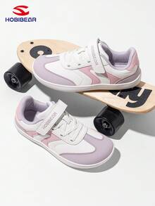 HOBIBEAR 1 Pair Casual Sports Shoes For Teenagers, Boys & Girls, Barefoot Shoes With Wide Toe Box, Comfortable Walking Shoes, Leather Upper, Water-Resistant, Rubber Sole, Non-Slip, Hook And Loop Easy On/Off, Suitable For All Seasons - Mauve Purple - View 3
