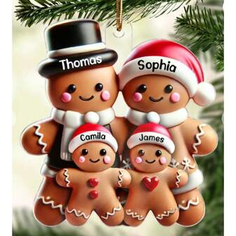 2D平面个性化姜饼人姓氏圣诞吊坠，复古吊坠，主题节日家居礼物，2D平面，需自行激光雕刻姓名