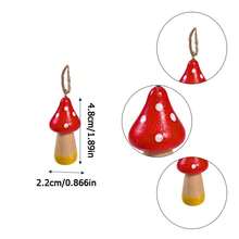 Figura de hongo de madera, decoración colgante para árbol de Navidad, adornos de mesa navideños para fiesta en el hogar, decoración de otoño, decoración de Halloween, regalo de Navidad, clásico y elegante, , alta tasa de recompra. - Multicolor - Ver 6