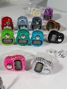 عداد خاتم مدمج بالراين ستون بسيط، بطاقات عداد خواتم صغيرة متعددة الألوان، عداد تسبيح إلكتروني، عداد رمضان، عداد أشخاص، عداد محمول متعدد الاستخدامات مدمج 0-99999، عداد صلاة عربي للشرق الأوسط - متعدد الألوان - مشاهدة 3