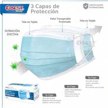 Cubrebocas Azul 200 piezas, Mascarilla Desechable Termosellada Tricapa, Tapabocas con 200 Piezas con Ajustador Nasal Oculto y Tecnologa Ligera de Filtrado Efectivo - Azul - Ver 3
