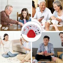 6个装三角形免提扑克牌架，纸牌游戏架，适合成人、老年人、扑克聚会、家庭纸牌游戏之夜和课堂活动，6种颜色可选 - 彩色 - 查看 8