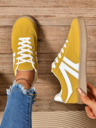 复古经典休闲运动鞋，男女通用圆头系带多功能滑板鞋