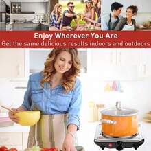 SOKANY 1000W Portable Electric Cooktop, 5 Temperature Settings, Stainless Steel Panel, Heating Indicator Light, Built-In Temperature Control, Overheat Protection. Suitable For All Cookware, Great For RV/Home/Camping/Apartment/Laboratory Use. - View 2