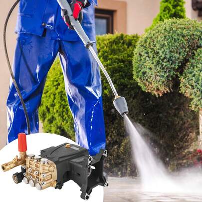 Pressure Washer Pump, 1" Shaft Horizontal Triplex Plunger, 4400 PSI, 4 GPM Flow, Replacement Power Washer Pumps Kit, Parts Washer Pump, Compatible With Simpson MorFlex Models 40224, 40225, 40226