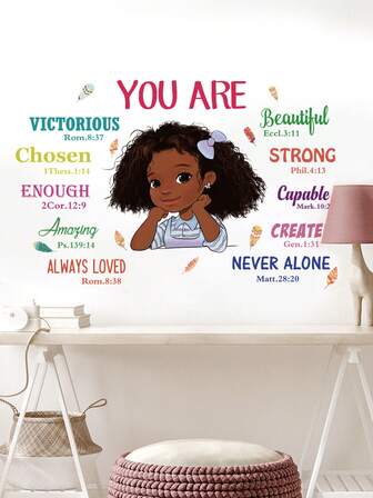 1pc/2pcs Inspirational Wall Sticker, Self-Adhesive Wall Decal For Windows, Bathroom, Living Room, Porch, Home Decor, Removable Wall Sticker