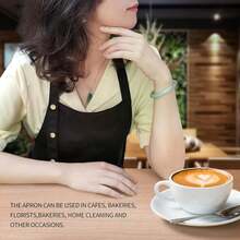 Unisex Apron With Adjustable Halter, Large Pocket, Suitable For Bubble Tea Shop, Cafe, Restaurant, Outdoor BBQ, Cooking Kitchen Chef Bib Apron, Waterproof