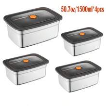 MiLaiWP 4/8pcs Stackable Stainless Steel Food Storage Containers Set With Airtight Lids - Multipurpose Kitchen Organizer Boxes, Dishwasher Friendly, No Electricity Required - Multicolor - View 18