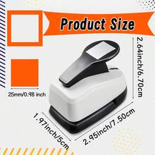 1英寸（25毫米）方孔打孔器，适用于DIY照片纸工艺品、剪贴簿、学生时尚日常便携式