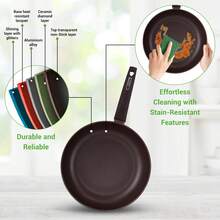 12-Piece Granite Nonstick Cookware Set, Induction Compatible Pot & Pan Set With Glass Lids, Oven & Dishwasher Kitchen Cooking Set - Multicolor - View 2