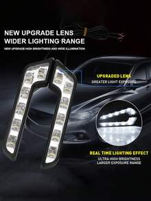 LED Daytime Running Light Kits 2PCS 12V L Shaped Driving Lamp Daytime Running Fog Light Durable Waterproof Car LED Lamp