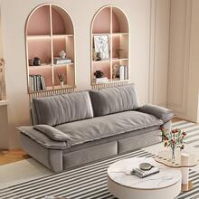 73.2" Queen Size Pull Out Sofa Bed, 3-In-1 Convertible Velvet Sleeper Sofa With Chaise Lounge, Multi-Functional Loveseat For Living Room & Guest Room - 灰色 - 查看 3