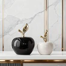 1 pieza Decoración de escritorio minimalista con forma de manzana, artesanía blanca de estilo bohemio creativo, adecuada como regalo para amigos/decoración de escritorio de oficina y del hogar - Multicolor - Ver 4
