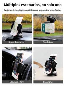 1 piezas Soporte de teléfono móvil para coche, marco de soporte para coche, salida de aire de navegación, soporte fijo, tipo ventosa de conducción, suministro Interior,Soporte Para Celular Para Carro Universal, Base para Auto 360. - Negro - Ver 9