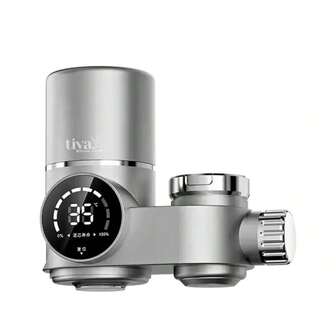 Faucet Mount Water Filter Smart LED Display Advanced UV Blue Light Purification Indicator Reduce Lead Chlorine Tap Water Purifier Fits Standard Faucets Includes 1 Filte