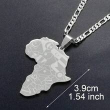 قلادة بتعليقة خريطة أفريقيا وأسماء الدول للرجال والنساء، مجوهرات خرائط أفريقية، نيجيريا، غانا