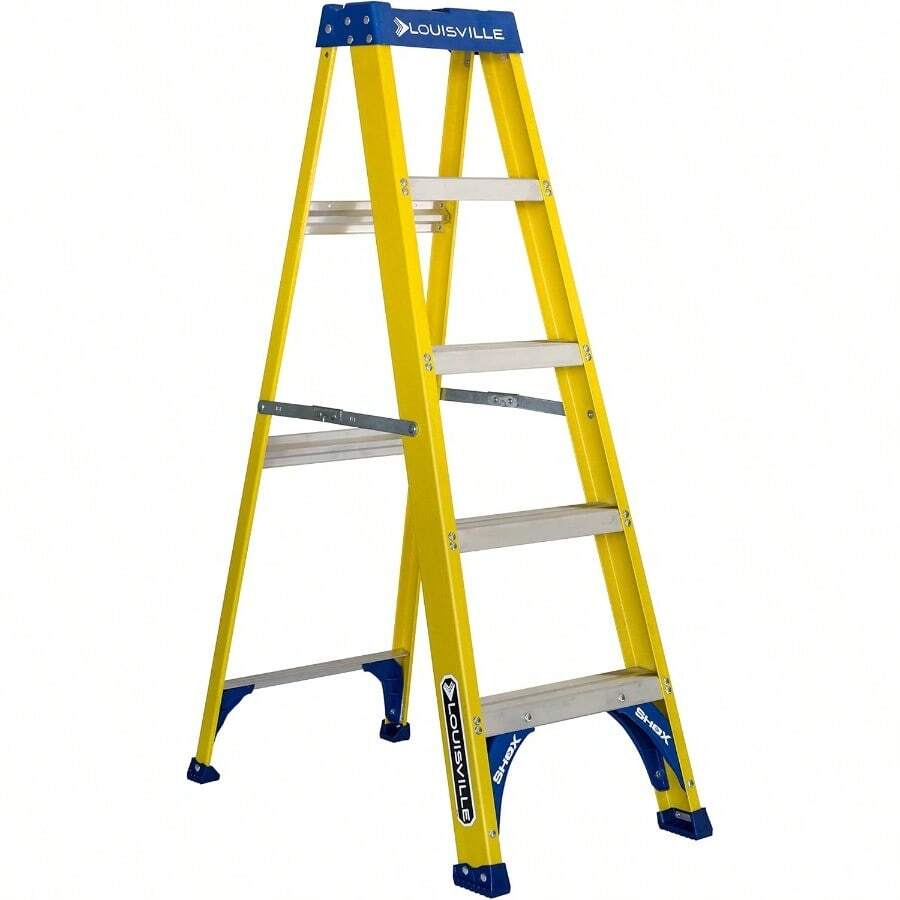 5-Foot Fiberglass Step Ladder 250-Pound Load Capacity Type I FS2005 - Màu vàng - Xem 1