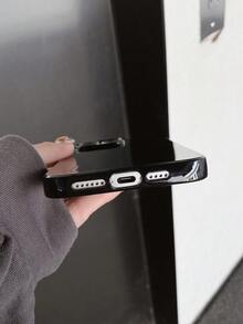 Simple Solid Color Soft Silicone Phone Case, Matte Black Color, Shock-Proof And Drop-Resistant, Compatible With IPhone 11/13/16/16 Pro Max/17/17 Pro Max And Galaxy Series, Suitable For Personal Use Or As A Gift - Black - View 8