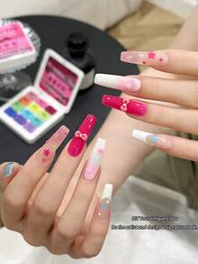 12-Color Sweet & Edgy Patting Gel Set - Playful Pink & Bold Black Hues With Glossy Finish, Perfect For Teen Girls' Nail Art & Everyday Looks, Easy Apply & Long-Lasting - Nhiều màu - Xem 7