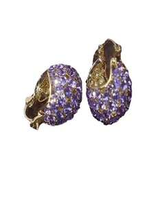 أقراط سلة مرصعة بالماس البنفسجي عالية الجودة، راقية ومتعددة الاستخدامات، أنيقة وعصرية