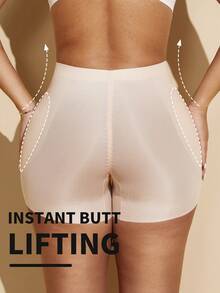 1 件装 女式杏色交叉提腰提臀塑形压缩控制三角裤 - 杏色 - 查看 4