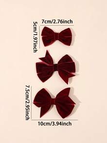 2pcs/18pcs Christmas & New Year Velvet Hair Bows For Girls, Burgundy & Green Swallow Tail Design Bow Hair Clips Suitable For Christmas Decorations Gifts Daily, Cute Hair Accessories For Girls Kids