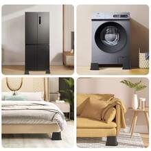 4 Pcs/Set 1-6 Inch Bed Risers Support Bed Lifter Couch Sofa Table Chair Leg - Black - View 6