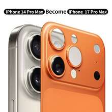 Compatible con iPhone 16 Pro Max/15 Pro/14 Pro, película trasera de PC mate ultra delgada compatible con iPhone 17 Pro/17 Pro Max, aplicable a protector diario, oficina, hogar, protector de lente de cámara de teléfono a prueba de agua, a prueba de golpes, resistente a caídas y arañazos - Naranja - Ver 11