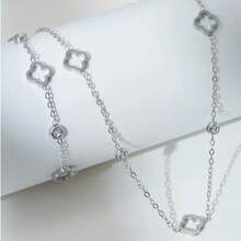 1 Piece Simple And Elegant Clover Bracelet And Necklace Set Perfect For Everyday And All Occasions Clover Jewelry Set