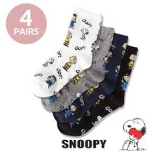 SNOOPY 1/3/4/8双装中筒袜 卡通袜 可爱动漫周边中筒袜 创意个性化卡通情侣袜 百搭袜 - 彩色 - 查看 12