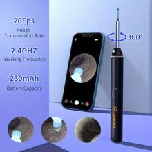Earwax Removal Tool With Camera, Wireless Ear Wax Cleaner With 1920P HD Camera And Light For All  And Android Phones, Ear Cleaning Kit With 8 Pcs Ear Set - 白色 - 查看 3