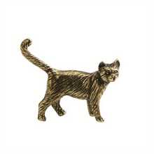 A Charming Kitten Statue - Handcrafted Metal Tea Pet, Exquisite Detail Design, Suitable For Desktop Decoration Or Personal Collection And Christmas, Valentine's Day Gifts, Autumn Home Decor Collectible Model - Golden Kitten - View 7