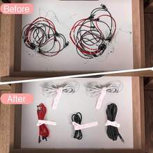 10pcs Reusable Silicone Pink Cable Ties - Adjustable Fastening Straps, Washable Cable Organizers, Multi-Purpose High Elasticity Wire Ties - Pink - View 2