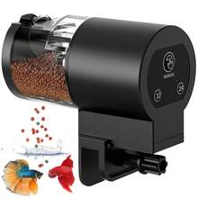 1 pieza Alimentador automático inteligente con temporizador negro para acuario, compatible con varios tipos de alimento, funciona con pilas (AA no incluidas), sin pilas, de material PVC, para anfibios, reptiles y peces pequeños, sistema de alimentación para acuario, diseño elegante, construcción duradera, accesorios para reptiles, accesorios para tortugas, accesorios para terrarios/vivarios, accesorios para tortugas, accesorios para recintos de reptiles, accesorios para lagartos - Multicolor - Ver 10