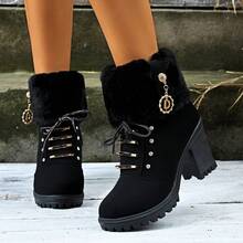 Sports Outdoor Metal Eyelets Lace-Up Women's Ankle Boots Autumn And Winter Fashion Leisure New Comfortable Outdoor Ankle Boots - Black - View 4