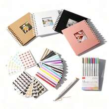 1pc DIY Scrapbook Photo Album, Hardcover Kraft Paper Scrap Book Photo Albums Memory Book For Wedding And Anniversary Family, Suitable As A Christmas Gift - Multicolor - View 4