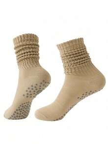 6/3 Pairs Yoga/Pilates Non-Slip Grip Socks, Professional Silicone Grip Crew Socks For Indoor Sports & Fitness, Leg Warmers - Multicolor - View 2