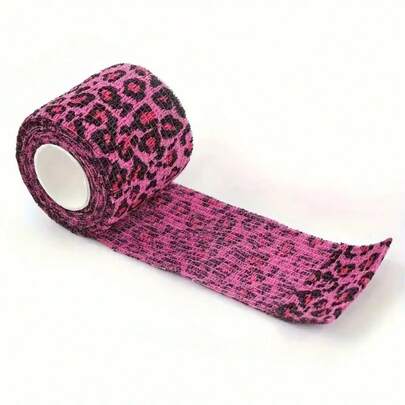 1/10pcs Printed Elastic Self-Adhesive Pet Bandage - Breathable Non-Woven Material, Easy Tear Design, Leopard Print Bandage, No Glue Needed, Tear Drop Shaped To Fit Wrist, Knee, Elbow, Knee Wrap And Tattoo, Suitable For Pet Bandage