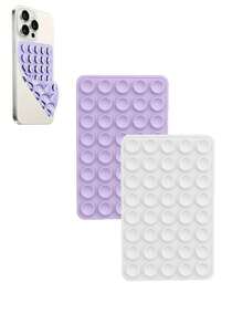 强力抓握硅胶手机壳，带双面吸盘支架 - 免提支架，适合自拍和视频，手机配件兼容 、Android 手机，生日礼物，家人、朋友手机支架，手机支架，手机配件 - 多色 - 查看 48