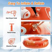 3 Pack Snow Tubes Sledding | 36" Inflatable Heavy-Duty Snow Tube Adults | Thick PVC Snow Sled With Hard Bottom & Handles | Winter Outdoor Family Fun - Orange + Purple + Blue - View 4