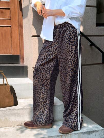 GLOpass 豹纹宽松女裤