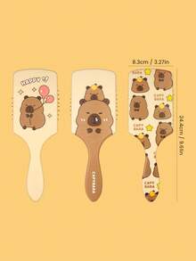 1 lược vuông lớn có tay cầm, lược gỡ rối phù hợp với mọi loại tóc, dễ dàng chải tóc ướt, khô và hư tổn. - Màu be - Xem 6