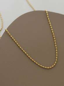 1条不锈钢防水不褪色极简主义串珠项链，适合女性日常佩戴 - 珠鍊 - 查看 8