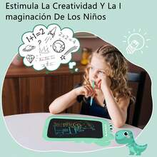 Tablero Electrónico, Pizarron Magico 12 Pulgadas, Tableta de Escritura LCD Borrable de Dibujo y Escritura con Pantalla de Bloqueo, Reutilizable, Juguetes para niños y niñas a partir de 4 años, Rosa - Verdor - Ver 7