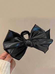 1 件女士双层植绒蝴蝶结发夹，优雅简约的发型设计，适合日常聚会发饰蝴蝶结发夹时尚发夹秋季配饰秋冬度假装女士 - 彩色 - 查看 6