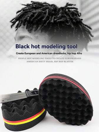 Salon Hair Perm Sponge, Men's Curly Hair Styling Tool, Double-Sided Large & Small Hole Hair Sponge, European And American Dreadlocks Hip-Hop Hairstyle Curling Styling Tool
