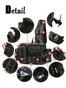 1 حقيبة صيد متعددة الوظائف للرجال للاستخدام في الهواء الطلق، حقيبة قضبان الصيد من نايلون أكسفورد قوي، حقيبة تخزين معدات الصيد المحمولة مع نقاط تعليق ومستويات متعددة، هدية صيد مثالية للهواة في الهواء الطلق - متعدد الألوان - مشاهدة 7