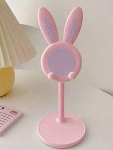1pc Cute Adjustable Rabbit Shaped Phone Stand, Perfect Desk Decor & Student Companion For Slouchy Time