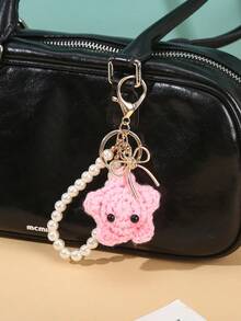 1 Pc Cute Star Keychain Handmade Crochet Kawaii Blush Star For Car Key Decor Adorable Purse Bag Charms Key Ring Accessories Perfect Pastel Gifts For Women And Girls Phone Accessories Personalised Gifts Funny Gifts - Multicolor - View 11